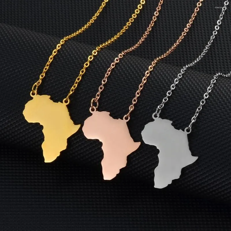 Pendanthalsband Anniyo Charm Africa Map och 50 cm Chain African Jewelry Wedding Birthday Accessories #255721