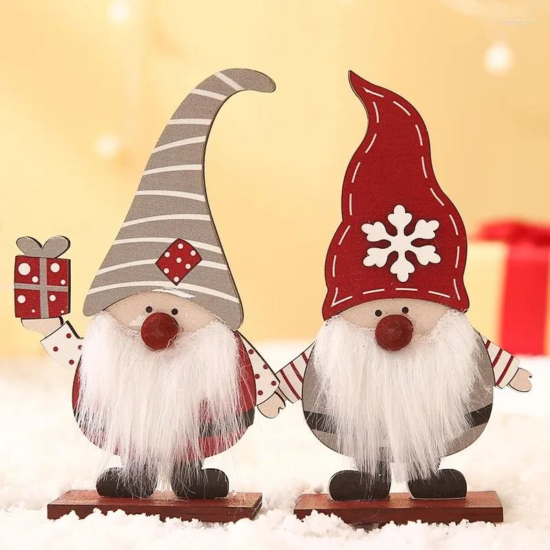 Noel Süslemeleri Ahşap Süs Noel Baba Tablo Craft 2022 Yıllık Kolye Navidad Noel Parti Ev Dekor
