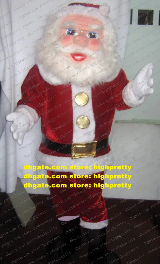 Łaskawy kostium maskotki czerwony Kriss Kringle Santa Klause ojciec Boże Narodzenie Święty Mikołaj z białą owłosioną brodą nr 360 darmowe sh