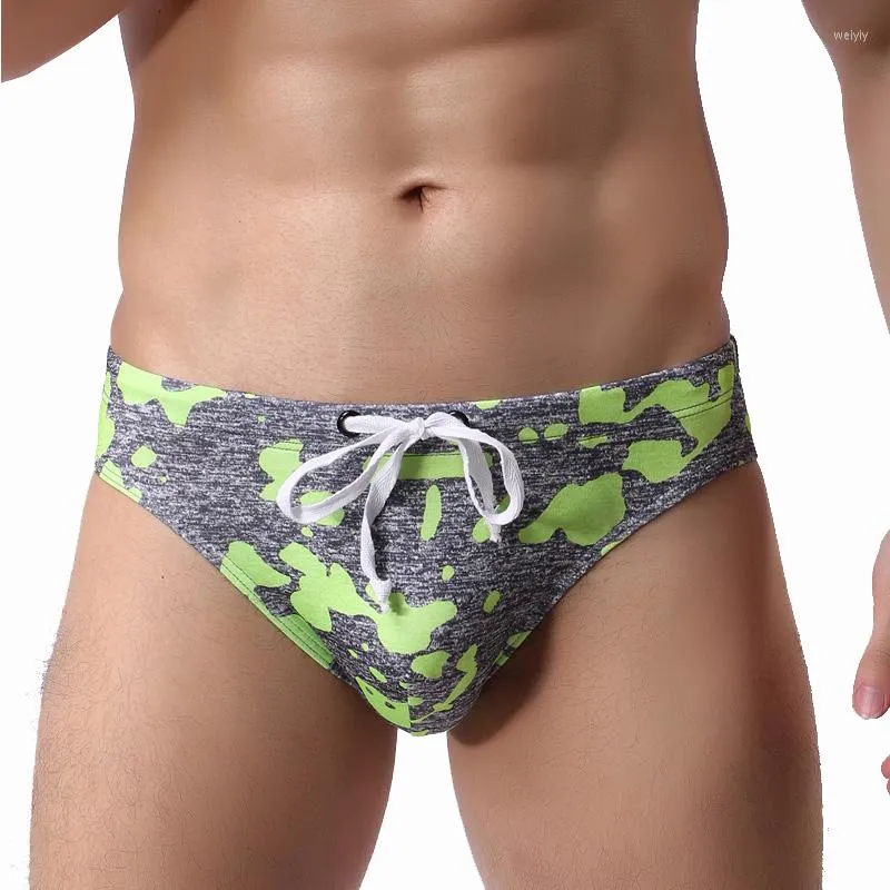Onderbroek mannen ondergoed briefs huiskleding lage taille veter verstelbare print ademend snel droog voor zwemmen strandkleding