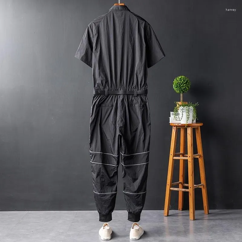 Herrbyxor tunna tidvatten män avslappnade overall koreanska manliga löst par mode jumpsuit skjorta herr en stycke kostym joggare byxor