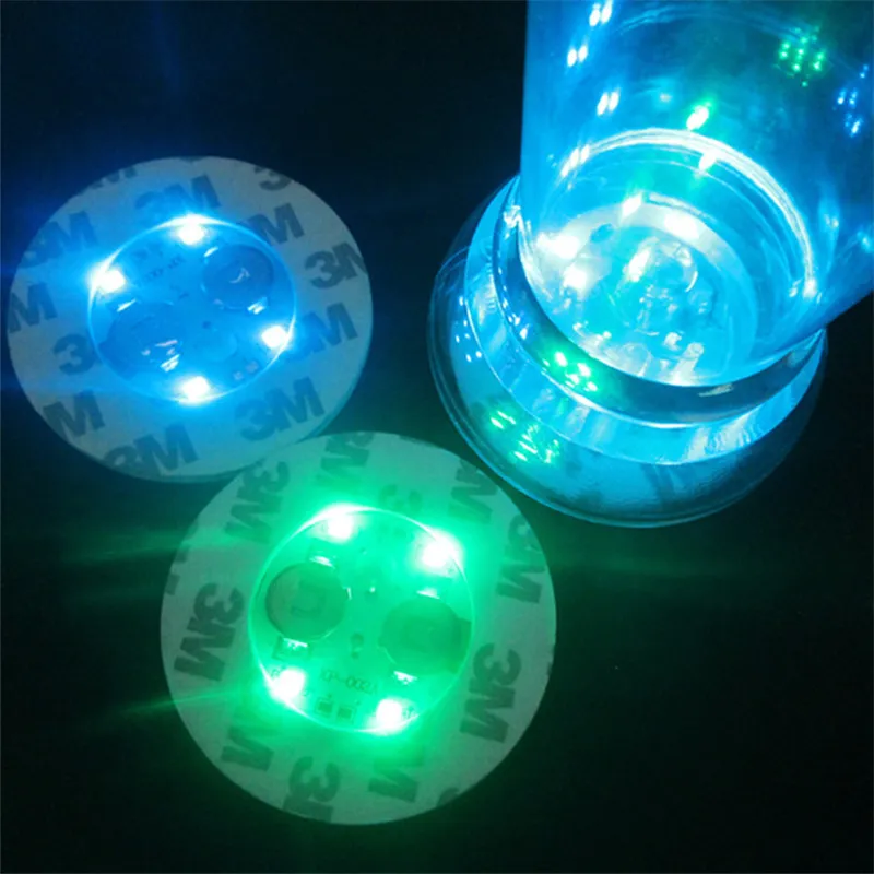 LED -Coaster Mats Mats Christmas Festival Party Light Up Coasters For Drinks Battery Powered Glow LED Bottle Pads