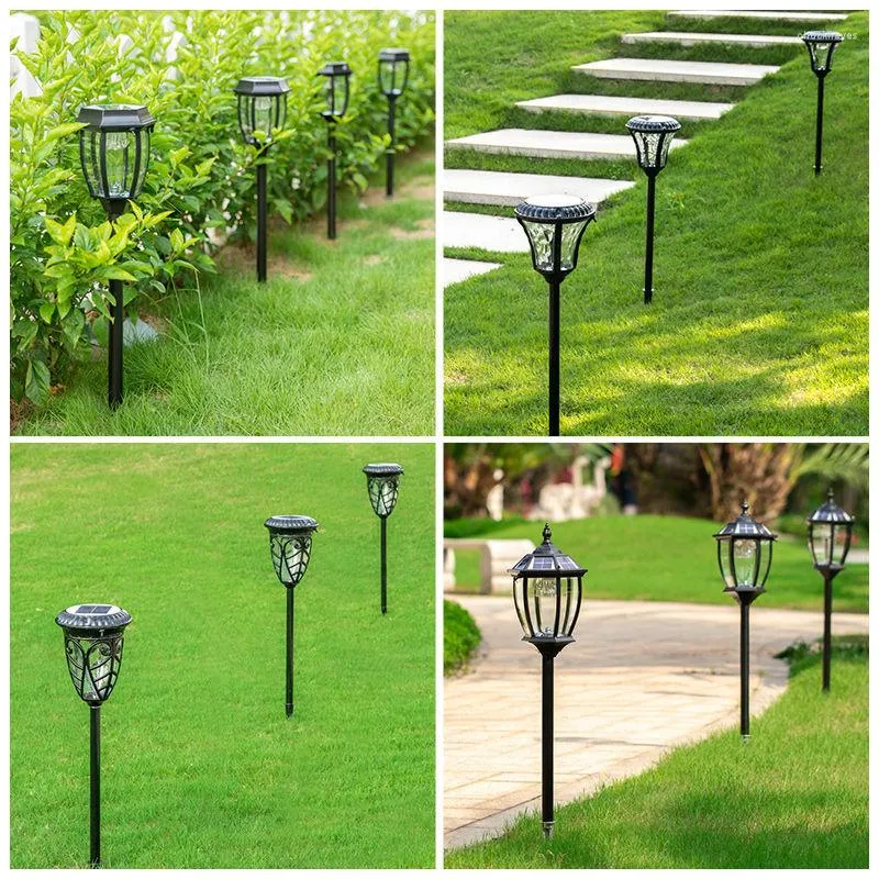 Luzes solares de jardim à prova d'água, decoração ao ar livre, gramado, paisagem, casa, varanda, treliça, inserção de chão, iluminação