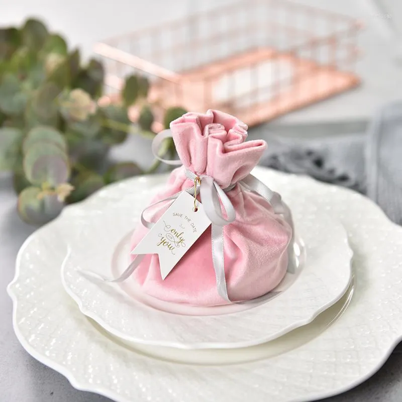 Gift Wrap Pink Velvet Wedding Candy Bag Europe Chocolate Package Box For Home Party Suppiles