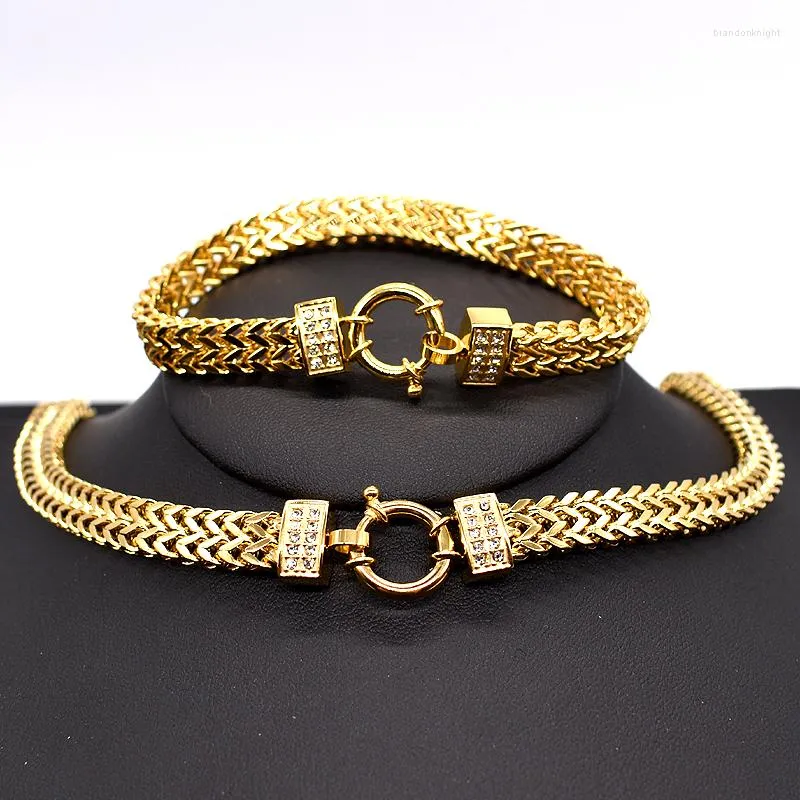 Collier Boucles d'oreilles Ensemble AMUMIU 2022 ARRIVINE Men Bracelet Bracelet Special Lock en acier inoxydable Snake Femmes Gold Color Bijoux HZTZ125