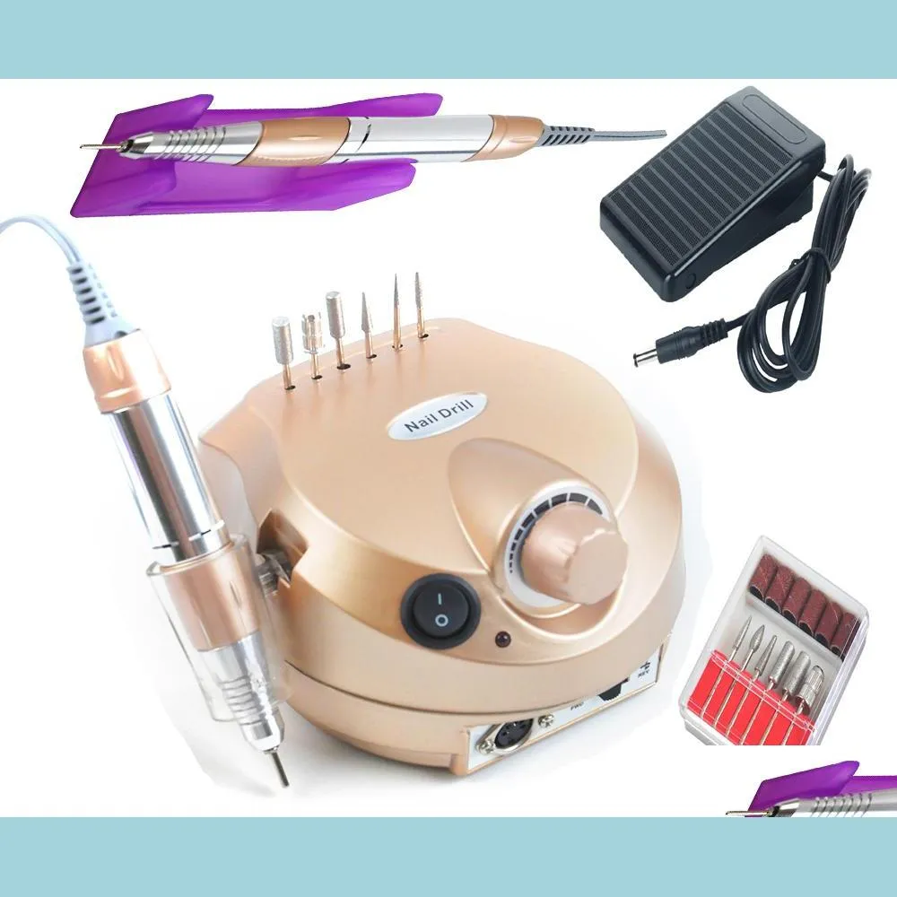 Nagelbehandlungen professionelle elektrische Nagelbohrmaschine Hine Manicure Kits Datei Bits Schleifenbandzubeh￶r Salon Tools Drop Lieferung Healt Dhxba
