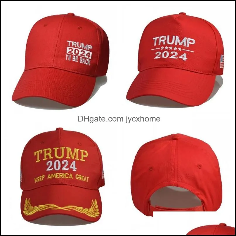 Bannerflaggen US -Präsidentschaftswahlkappe Trump 2024 Hut Briefe Baseball Ball Caps Halten Amerika groß, wenn Sie Rücken -Snapbacks ihren Höhepunkt erreicht haben