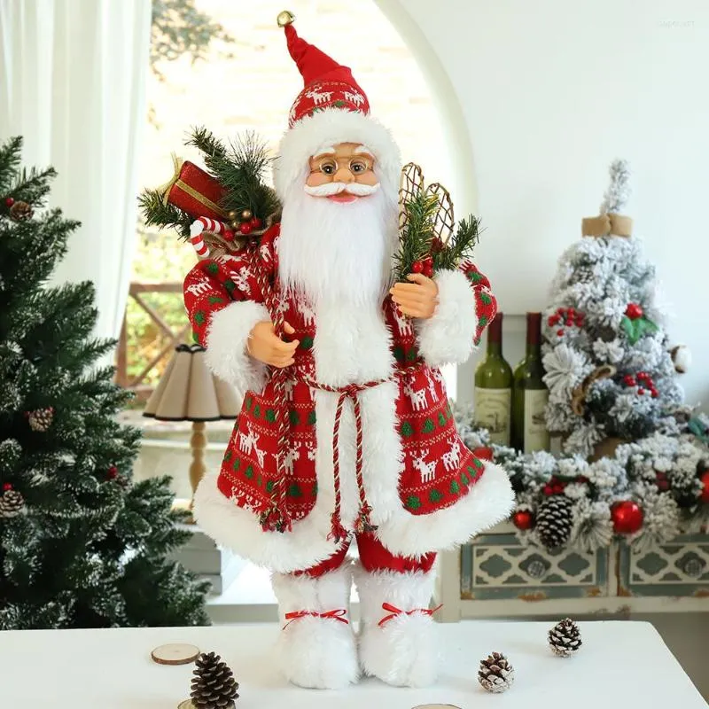 Juldekorationer f￶r hem ￥r 2022 25 Stilh￶jd 30 cm Santa Claus Doll Children's Gifts Window Ornament Navidad