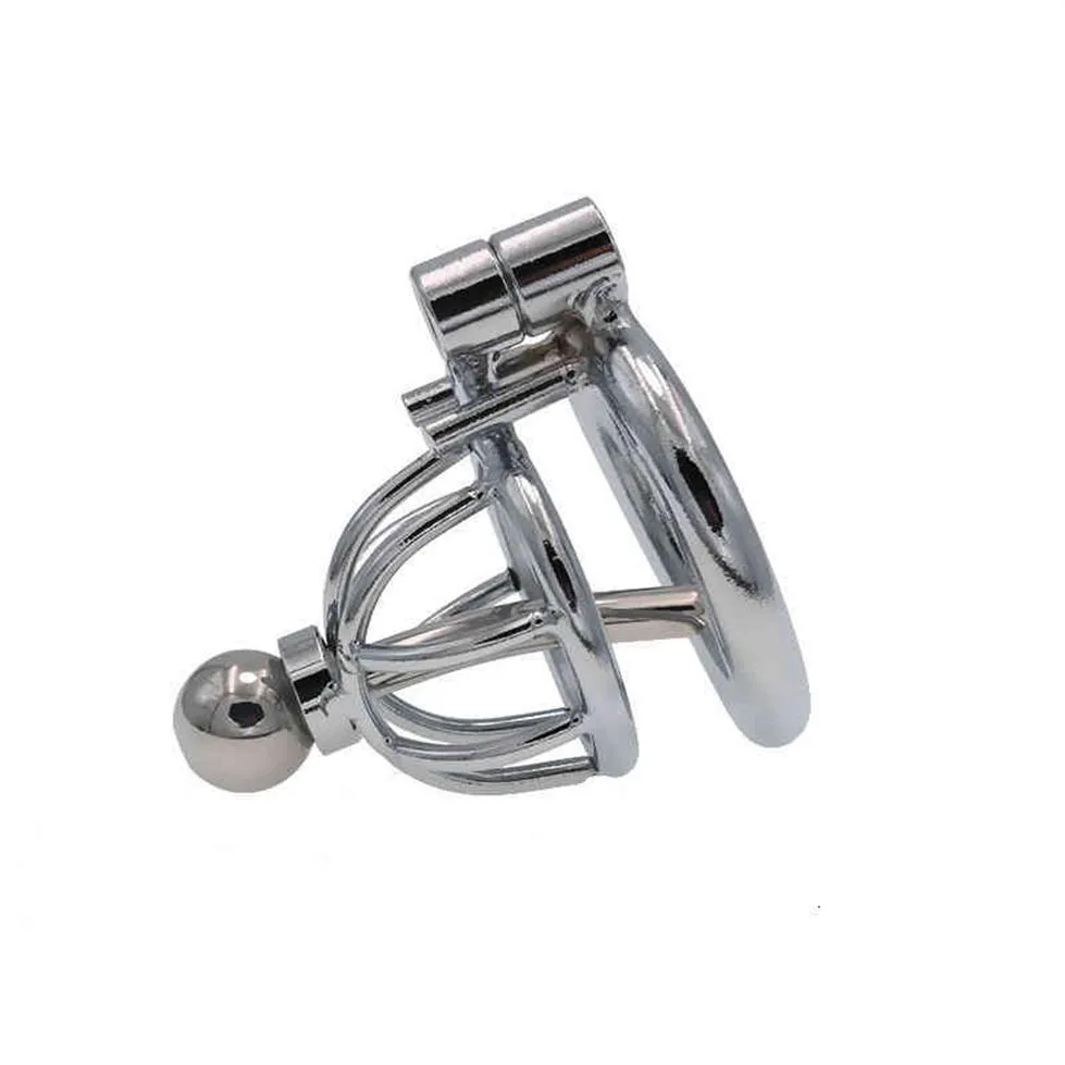 Chastity Device Massager Vibrator Lock Metal Pene Cage with Cateter Men sale y usa juguetes sexuales para adultos249h