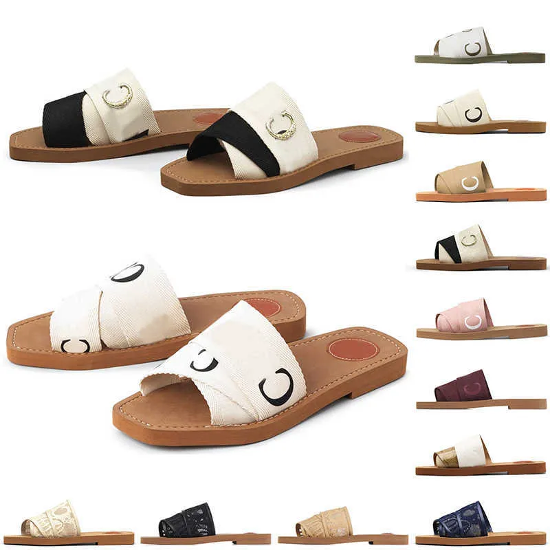 Women Sandals Designer Sneakers Woody Mules Slippers Flat Slides Shoes Cross Woven Summer Rubber Sandales Beach Sliders Peep Toe Trainers