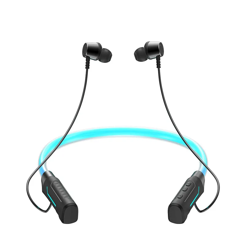 Mobiltelefonörlurar Neck Bluetooth Power Display trådlös halsmonterad headset Sport Dual Battery Ultra Long Standby Motion Light JG4