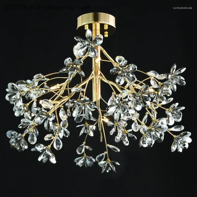 Ljuskronor Kostking Flower Design Modern Crystal Chandelier Lights AC110V 220V Chrome vardagsrum sovrumslampa