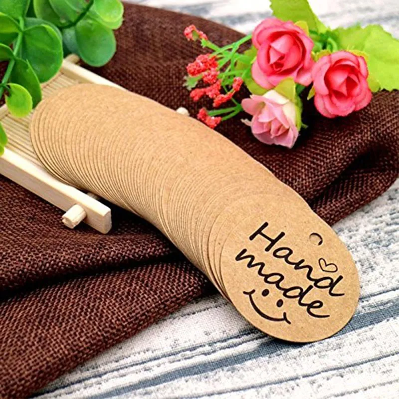 Kraft Paper Gift Tags thank you for Celebrating with Us labels handmade wedding party decoration Packaging Hang paper