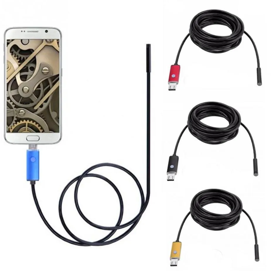 Endoscope 2MP 2m 7 mm LENS USB IP67 Caméra d'inspection imperméable 6LED CAM VIDEO SNAZE SNAZE POUR Android OTG UVC258P
