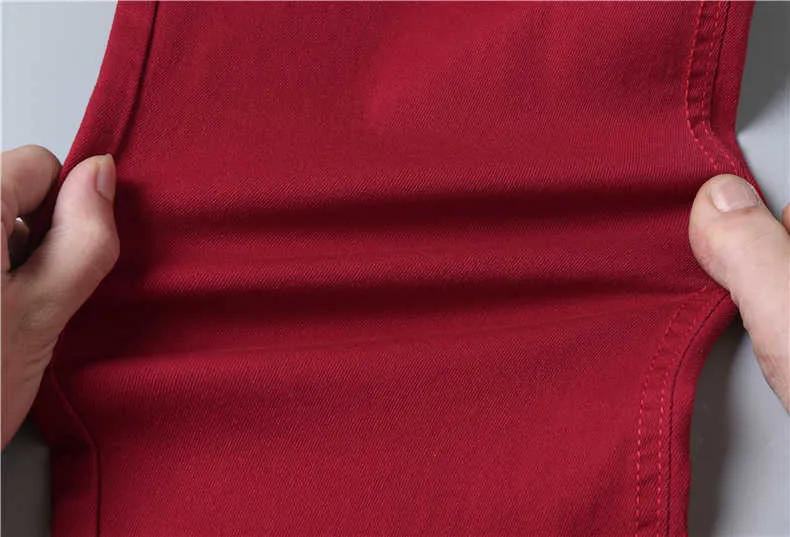 2022 nya Khaki Jeans för män Klassisk stil Affärsmode Enfärgad Stretch Raka jeansbyxor Byxor av manligt märke_voghion.com