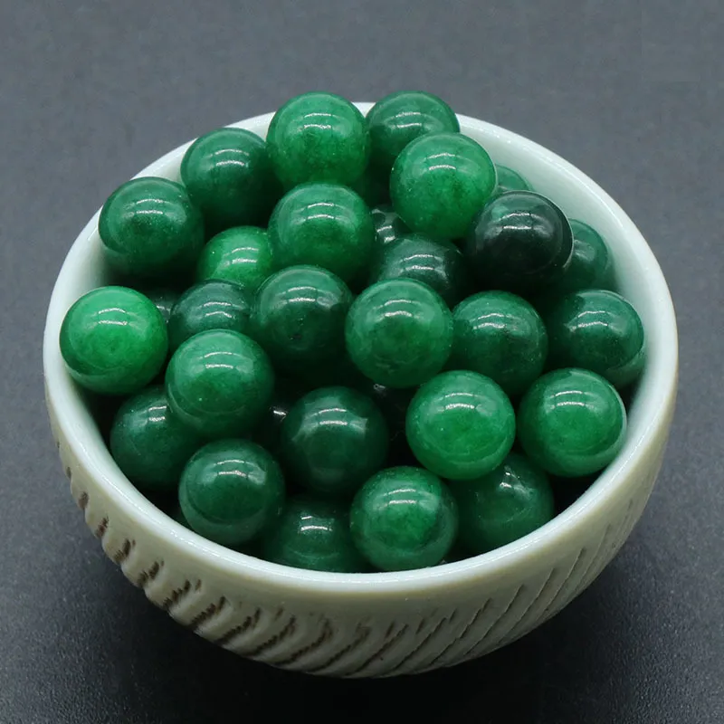 Natural 8/10/16/18/20mm Green Agate Non-porous-ball Round Loose Gemstone Crystal Ball Diy Non-porous Stone Beads Ball