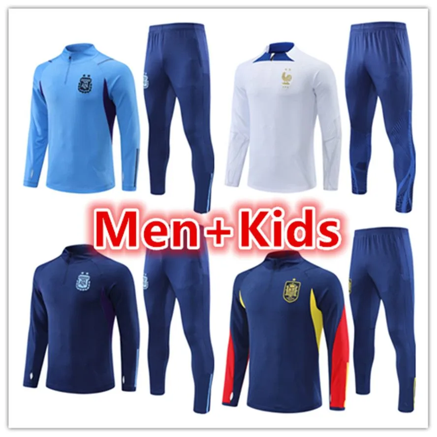 2022 Argentina Men Kids Soccer Tracksuit Training Suit Jersey Set 22 23 Mens Football Tracksuits stuftuits stack