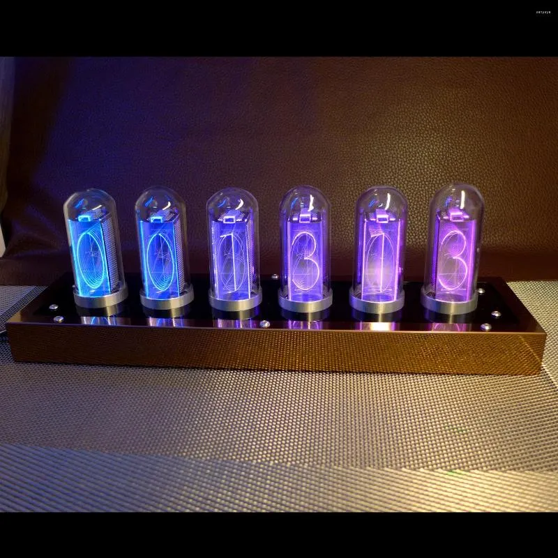 Relojes de mesa Led Pseudo Glow Tube Reloj Retro Atmósfera Lámpara Luminosa Alarma Sala Decoración Regalo