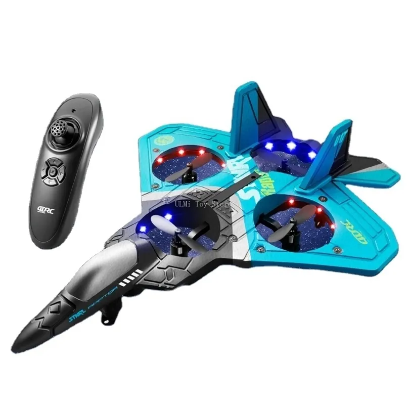 Aeronaves elétricas RC V17 Remote Control Airplane 2 4G Fighter Hobby Plane Glider Epp Foam Toys Drone Kids Presente L221103
