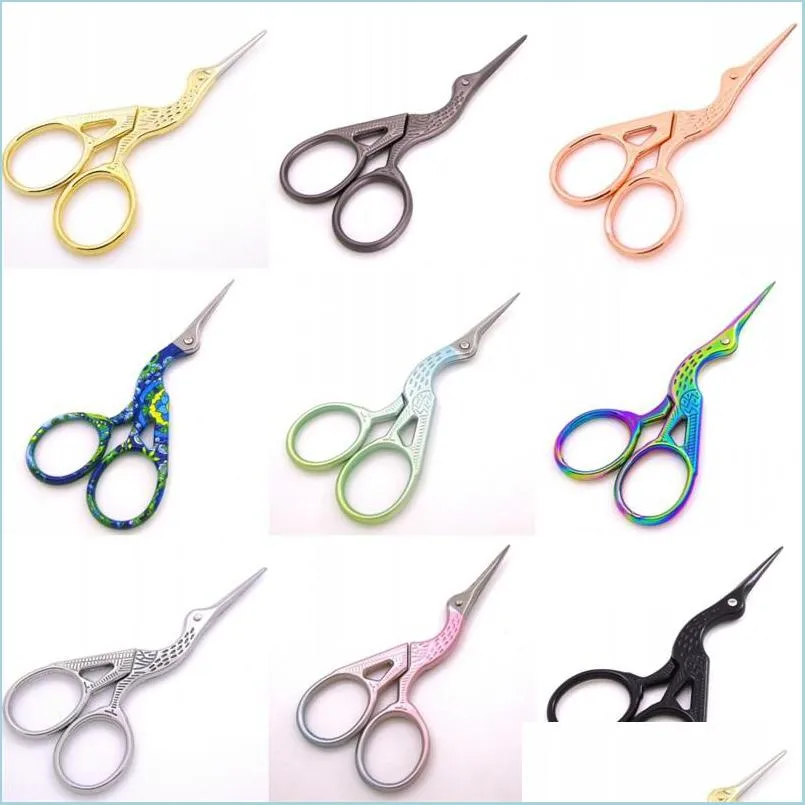 Craft Tools Handmade Diy Grooming Scissors For Needlework Golden Pink Small Stork Sewing Tool 20220613 D3 Drop Delivery Home Garden Dh32R