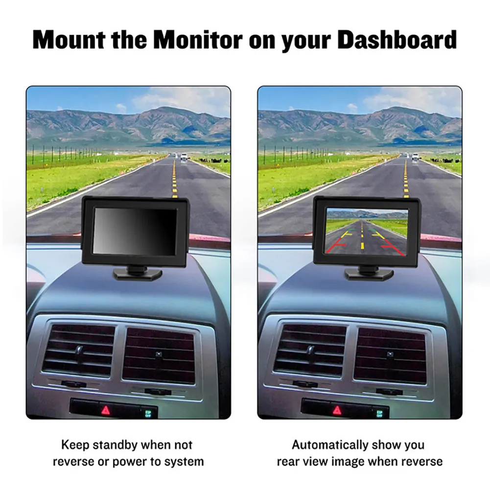 AUTO-VOX CS-2 Wireless Backup Camera with 4.3 Monitor Parking System
