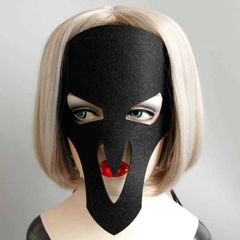 Black Ghost Mask Halloween Masquerade unisex terror Skull Maski Gothic Style Hair Akcesoria dla dziewcząt Pałąk dla dzieci