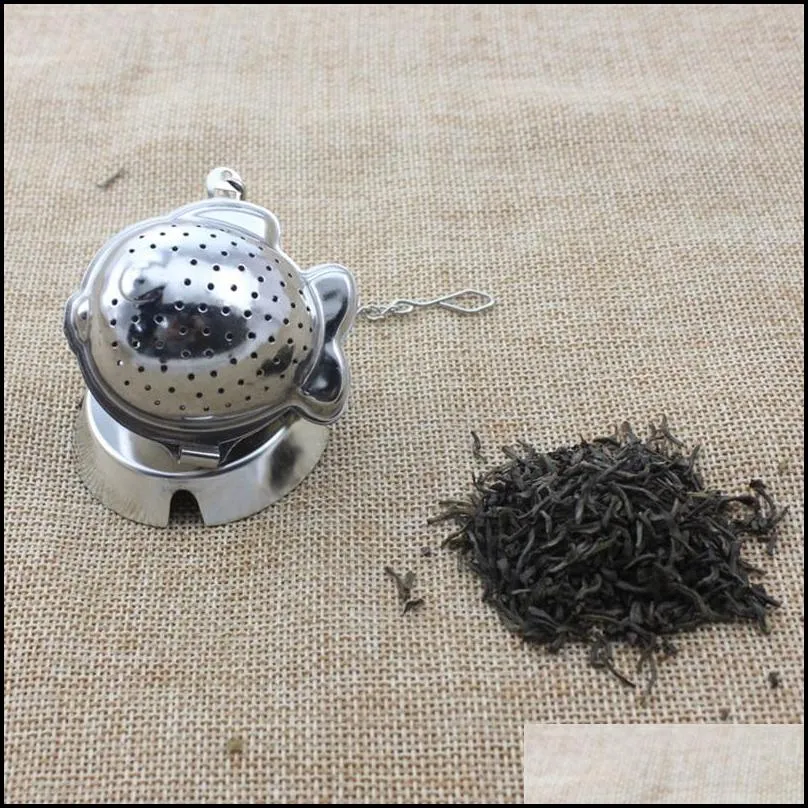 stainless steel tea strainer heat resisting duck fish bird geometric shape teas filter for kitchen tool 4 15zy ff