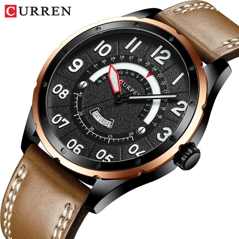 Curren Brand Luxury Man Guarda New Fashion Quartz Watches Men Owch cingola per uomo per uomo da appuntamento maschio Casual Style255H