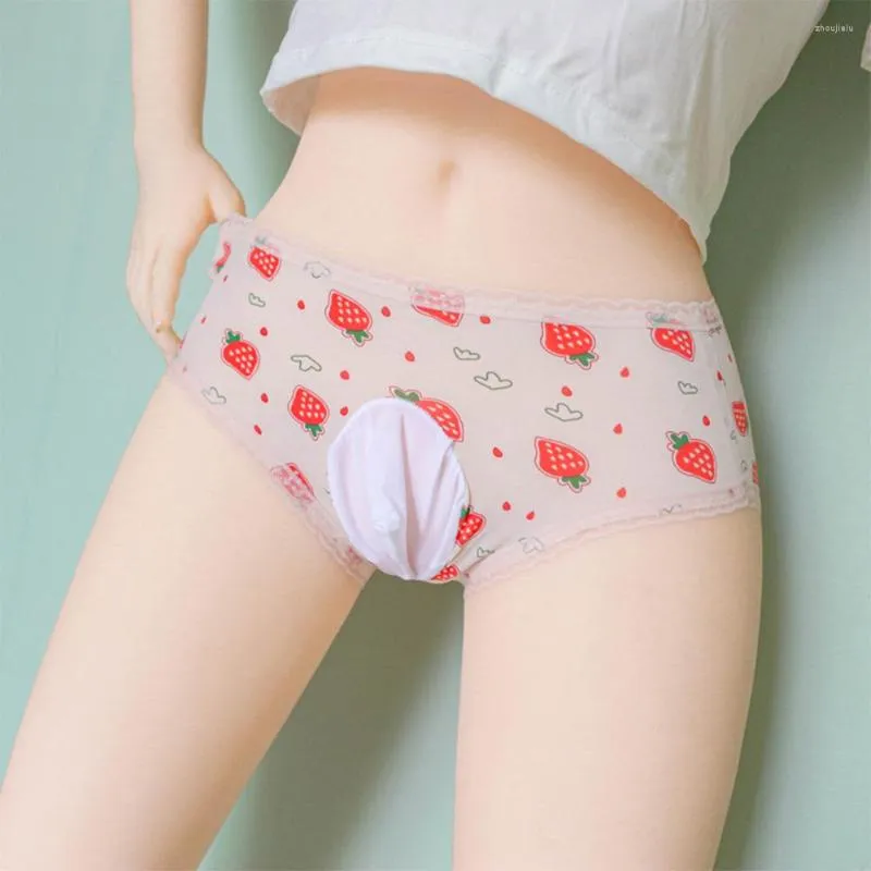 Unterhosen Sissy Floral Bedruckte Slips Gay Ball Pouch Unterwäsche Nahtlose Höschen Herren Ultradünne Männliche Durchsichtige Dessous