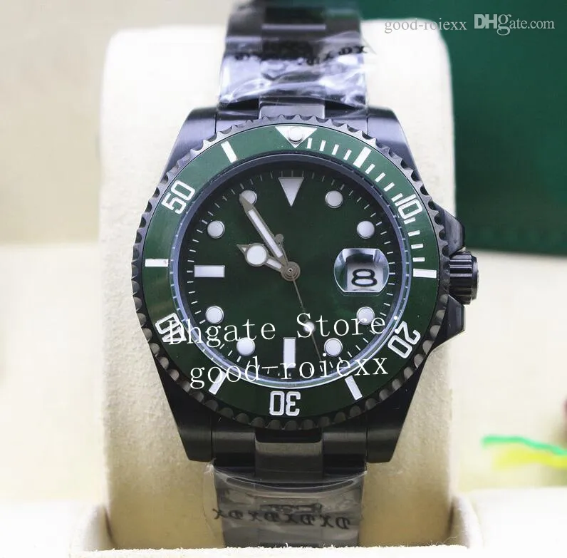 7 Colors Watches Mens Watch Men Automatic 2813 Crown Luminous Black Pvd DLC Coating Green Blue Ceramic Bezel Sport Sapphire Dive B224H