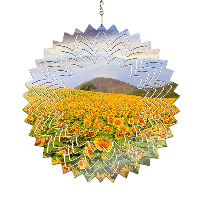 Heat Transfer Christmas Decoration House Pendant DIY Sublimation Blank Wind Chime Home Garden Ornament