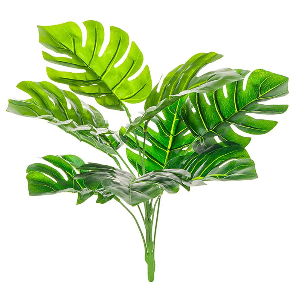 Artificial Plants Large Palm Tree Green Leaves Bonsai Turtle Leaf Faux Branch Leafs Plant For Home Living Decorations 9 Heads