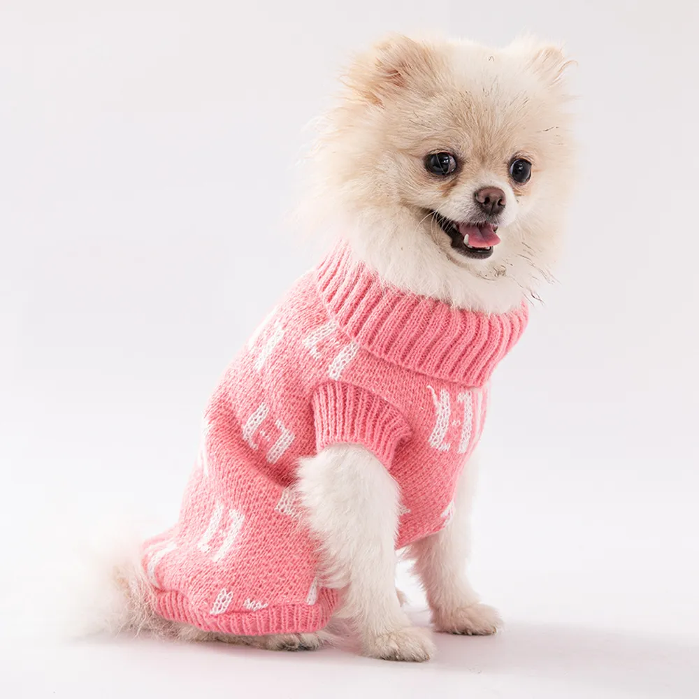 Topp Pet Clothing Turtleneck Fashion Sweater Pomeranian hundkläder som är lämpliga för små och medelstora hundar och kattkläder