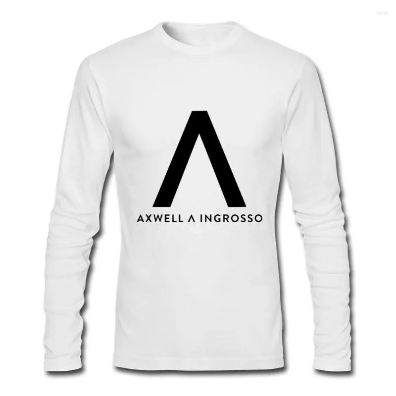 T-shirt da uomo Camicia a righe Harajuku T-shirt casual da uomo Manica lunga Axwell Ingrosso Autunno Hip Hop Tshirt Streetwear Tops Tees Nero Bianco