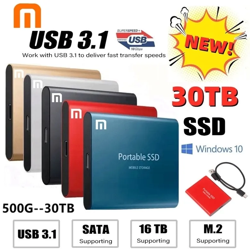 Festplatten M.2 SSD 500 GB 1 TB Flash-Laufwerk Externer Typ-C-Hochgeschwindigkeits-USB3.1 2 TB 4 TB 8 TB Speicher Tragbare HD-Festplatte für Laptop 221105