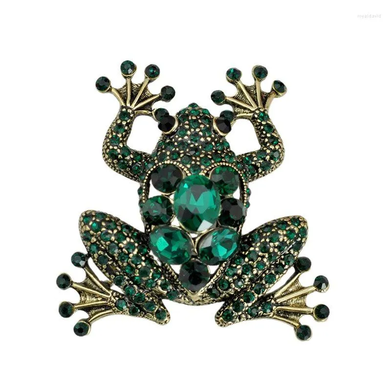 Broches Cindy Xiang Crystal Frog for Women Green Color Animal Broche Pin Luxury Vintage Jewelry Coat Acessórios Bijouterie