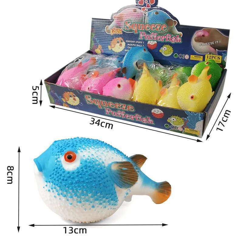 Pufferfishfish Fidget brinquedo de brinquedo engraçado simulação de peixe de peixe anti -estresse bolas de ventilação espremer brinquedos estresse alívio de alívio de descompressão brinquedos de ansiedade