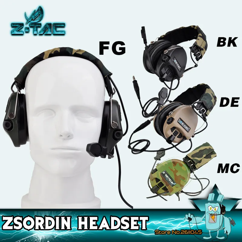 Tactical Earphone Z-TAC Shooting Headphones Sordin Active Pickup Noise Canceling Airsoft Headset For Walkie-talkie Z111 221104