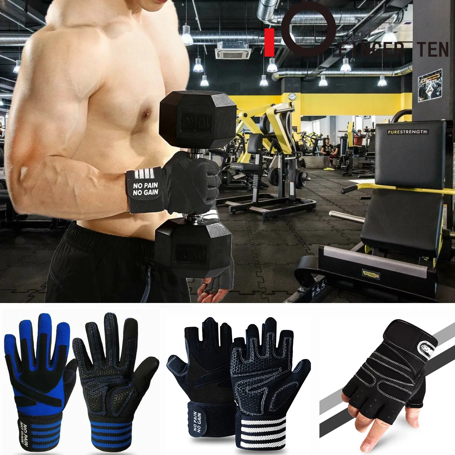 Sporthandskar tr￤ning fitness m￤n kvinnor full halv finger vikt lyft handske handleds st￶dskyddsutrustning dropp 221104