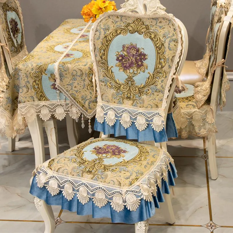 Fodere per sedie Copertura europea Squisita decorazione per la tavola Panno Runner Cuscino da pranzo antiscivolo Decorazioni per la casa Tovaglia personalizzata