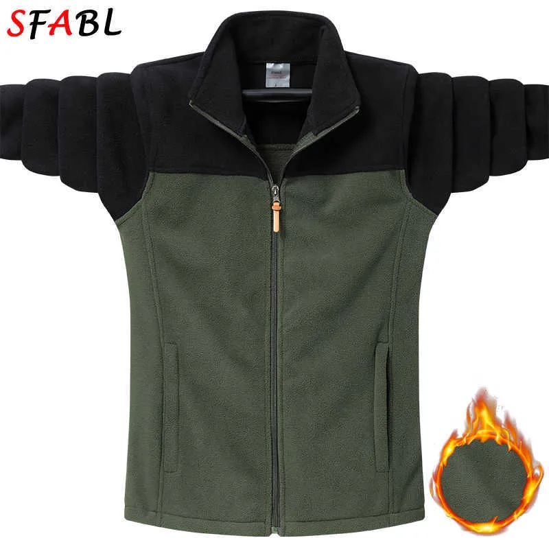 Ceketler SFABL 8XL 9XL Moda Patchwork Polar Erkekler Bahar Spor Parkas Ceket Rüzgar Döküm Dış Giyim Erkek Sıcak Kadınlar Y2211