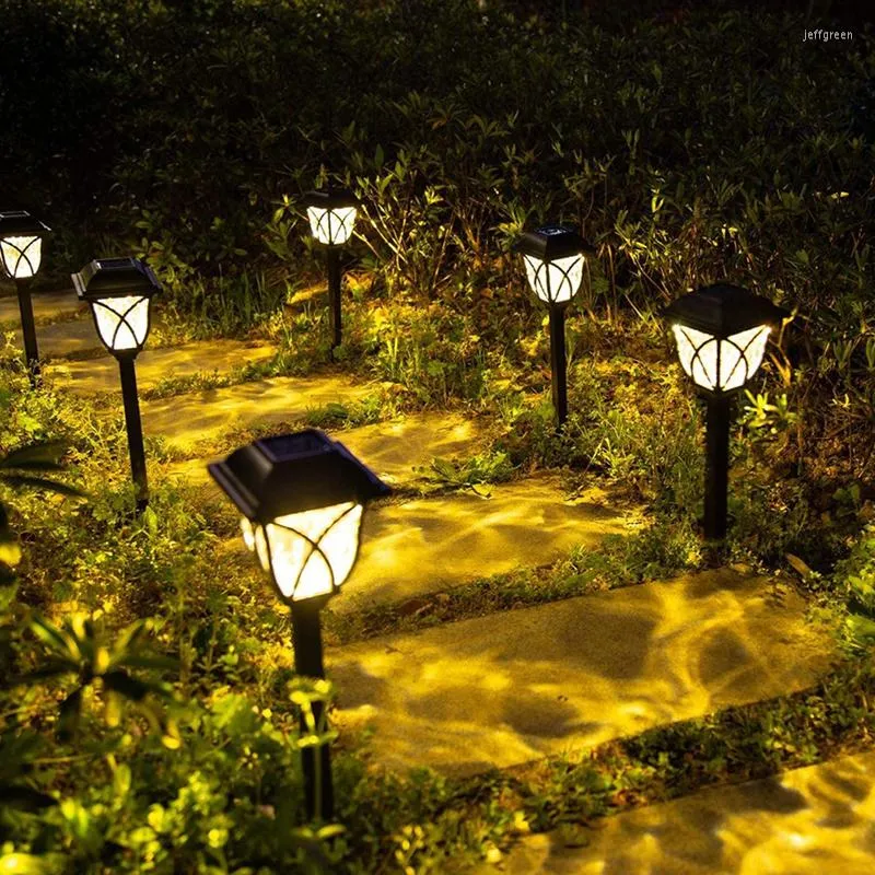 1 pièces Lumière Solaire De Pelouse Rétro Paysage Décoratif Led Sol Extérieur Jardin Allée Décoration