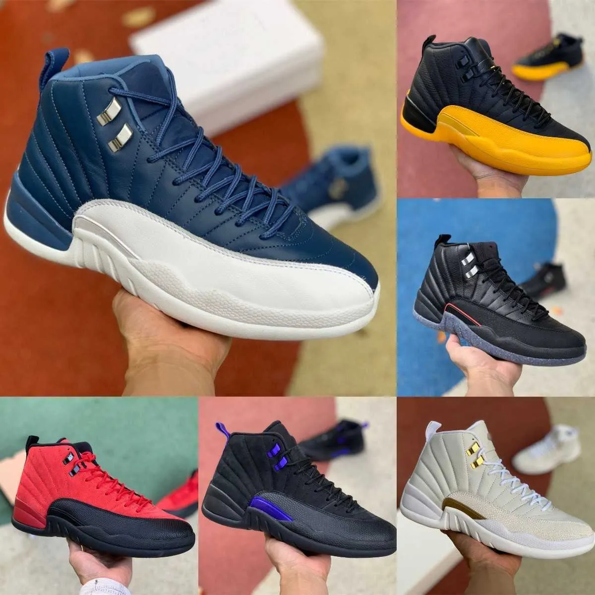 Jumpman Utility Grind 12 12S Heren High Basketball Shoes Twist Gold Indigo Flu Game Dark Concord Royalty Ovo White The Master Taxi Fiba Gamma Blue Trainer Sneakers S05
