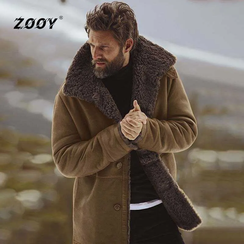 Chaquetas Invierno Fleece Felpa Espesar Abrigo Hombres Piel