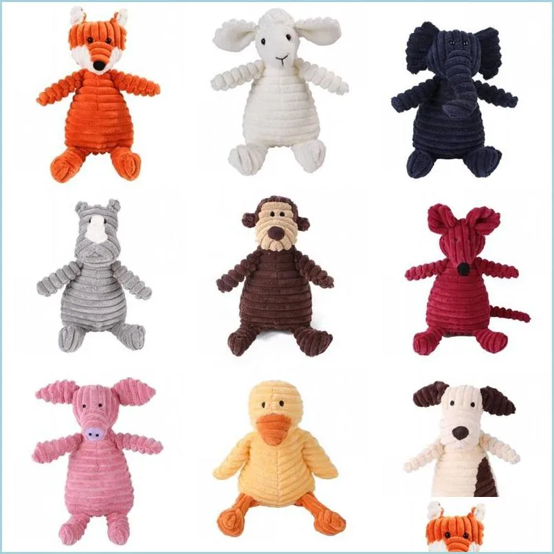 Jouets pour chiens mâche une poupée en velours côtelé pour petit grand animal en peluche chien grinçant chiot jouets à mâcher résistant aux morsures jouets pour animaux de compagnie chiens couineur 2022043 Dhbbk