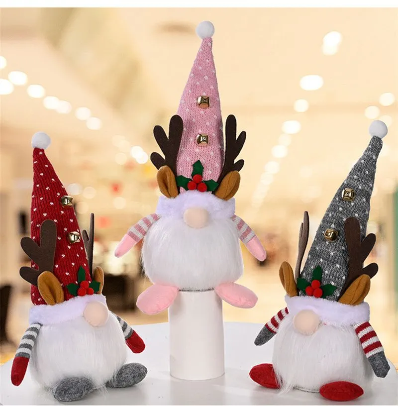 Christmas Light Up Gnomes Glowing Rudolph Doll Merry Xmas Home Office Table Decoration Kids Gifts