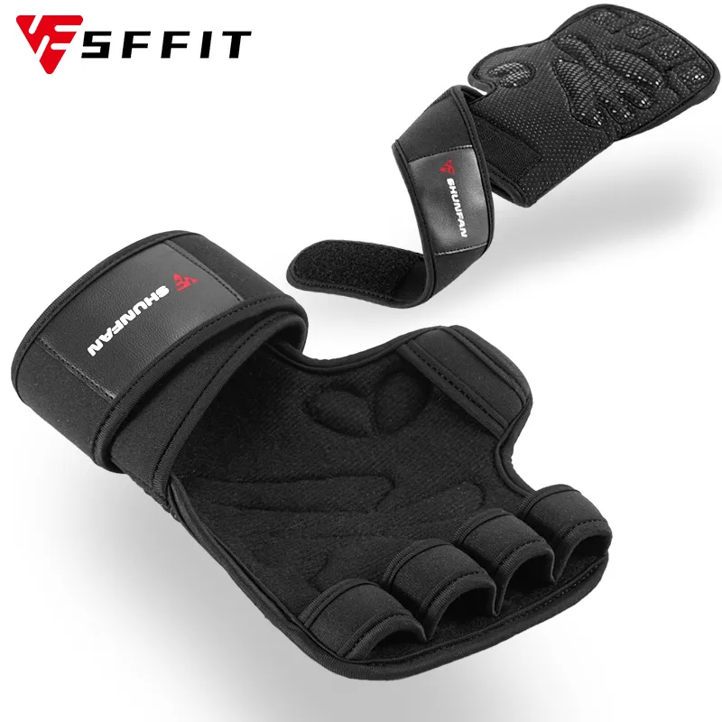 Luvas esportivas 1 par de peso de levantamento de peso Mulheres homens fitness sem dedos Constru￧￣o de gin￡stica Gin￡stica Gym Gym Hand Palm Protector 221104