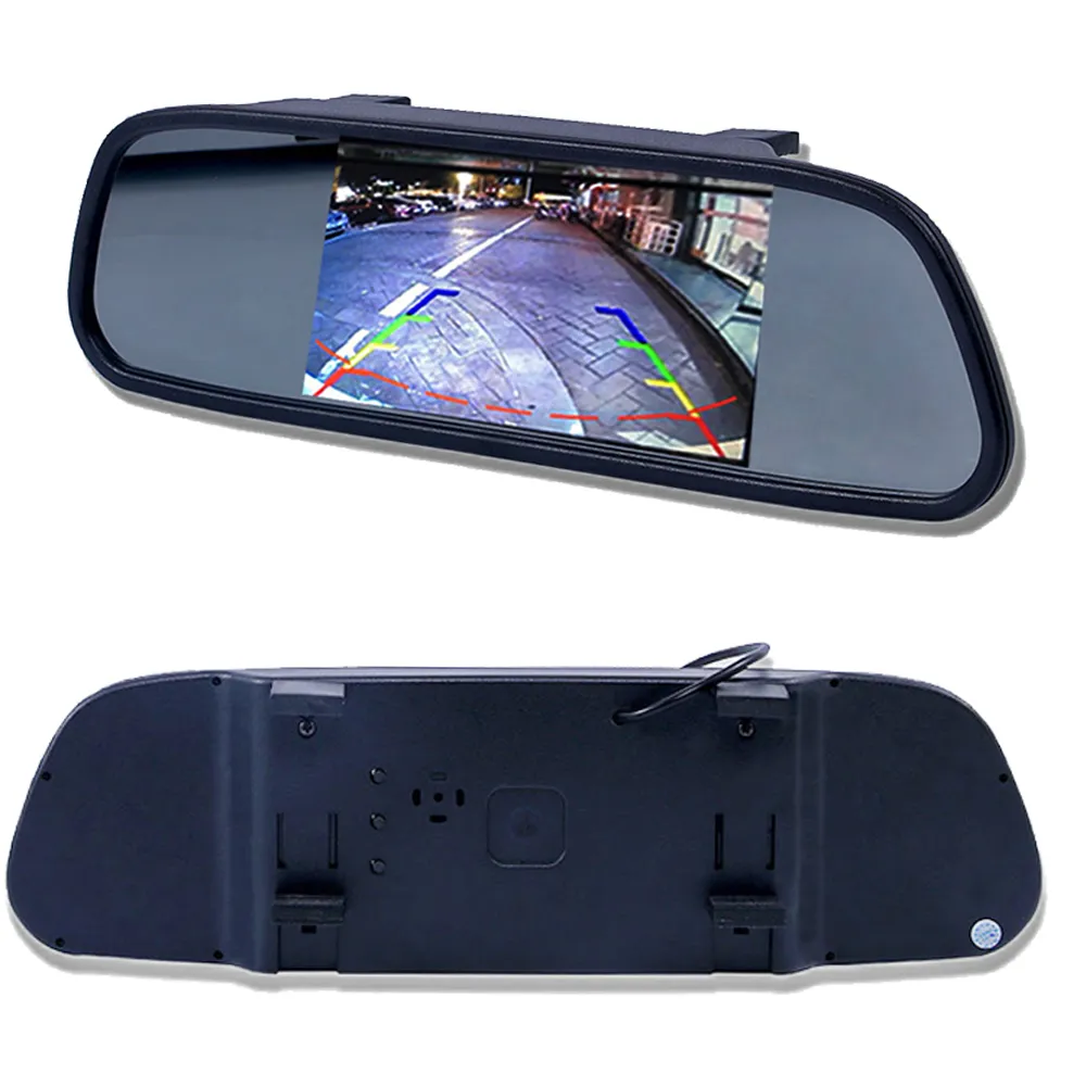 Monitor da 5 pollici TFT LCD HD 800X480 Monitor per auto Monitor per parcheggio retromarcia con 2 ingressi video Telecamera per la retromarcia Opzionale