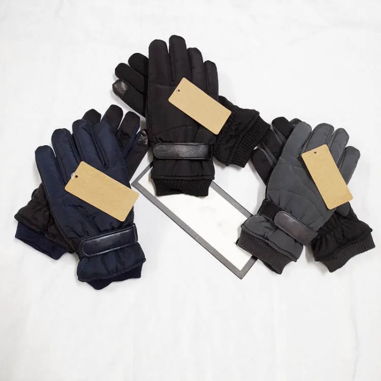 冬の男性防水手袋屋外抗スキッドミトンは、タグ卸売で5本の指3 3色