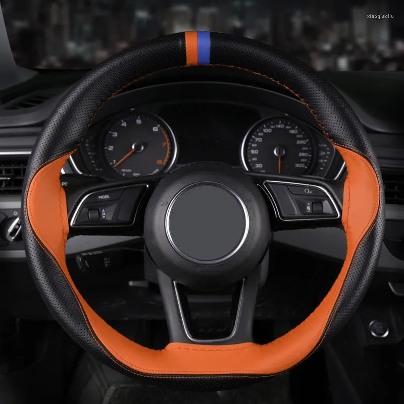 Stitched Black Steering Wheel Covers Makro For Infiniti FX FX35 FX45